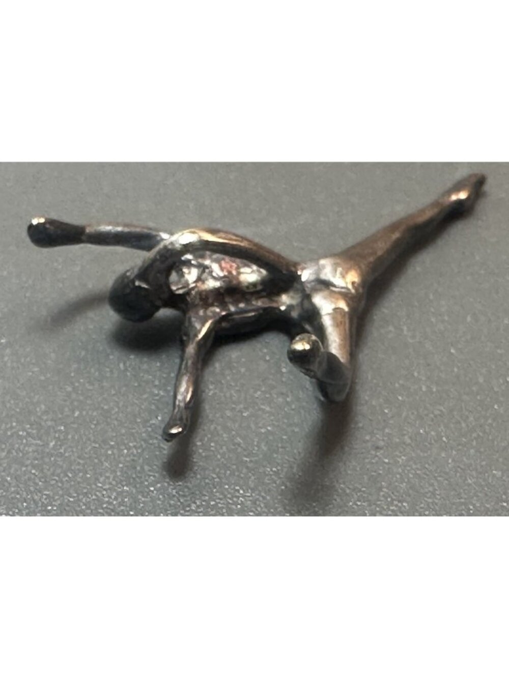 Vintage 925 Sterling Silver Ballerina Dancer Charm Pendant Ballet Split Leap - Picture 6 of 9